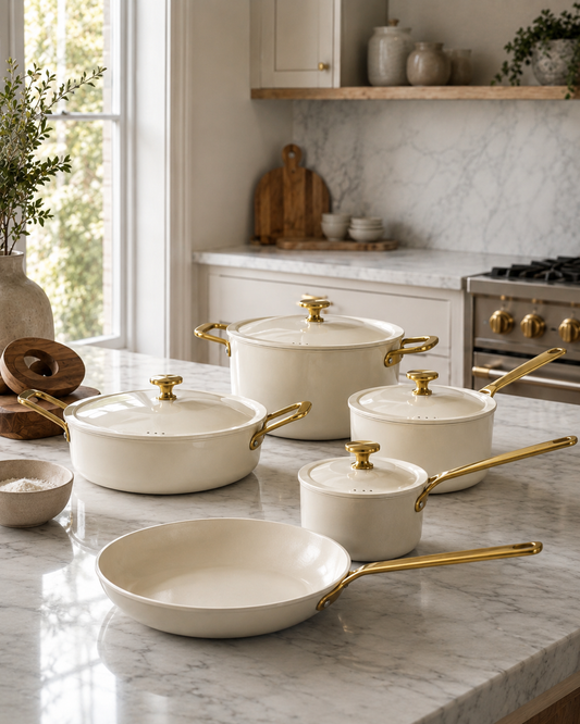 Terranova Clay Gold 7-Piece Ceramic Cookware Set
