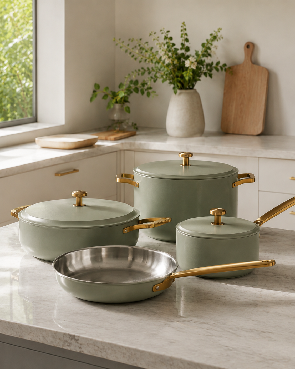 Aurelia Sage Gold 8-Piece Cookware Set