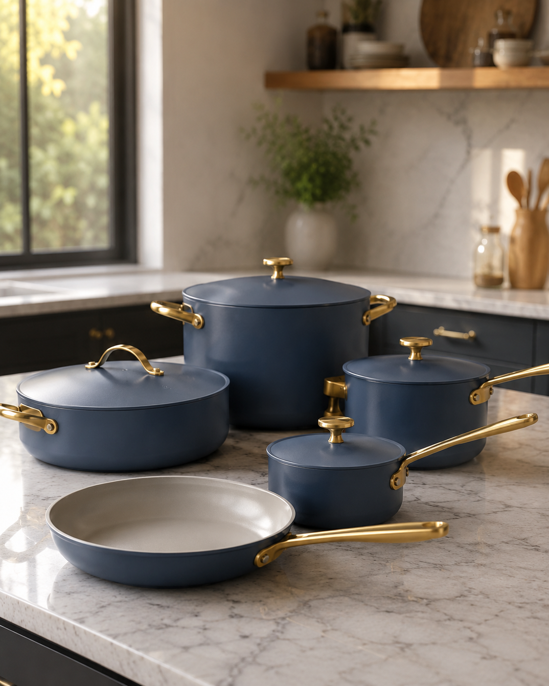 Calder Blue Gold 10-Piece Cookware Set